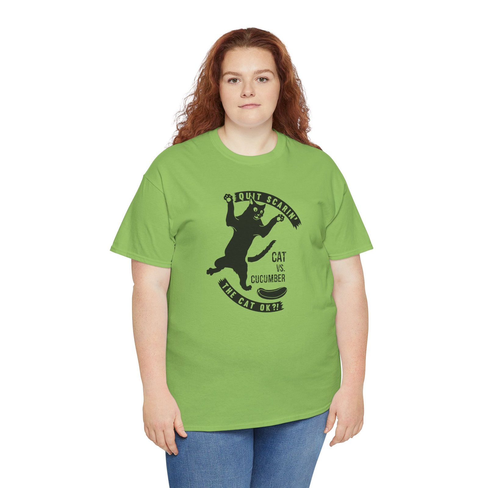 Cat vs. Cucumber - Unisex T-Shirt - Image 9