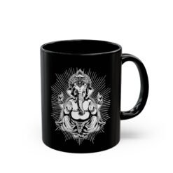 ☕ Ganesh Black Mug – Sip with Wisdom and Blessings