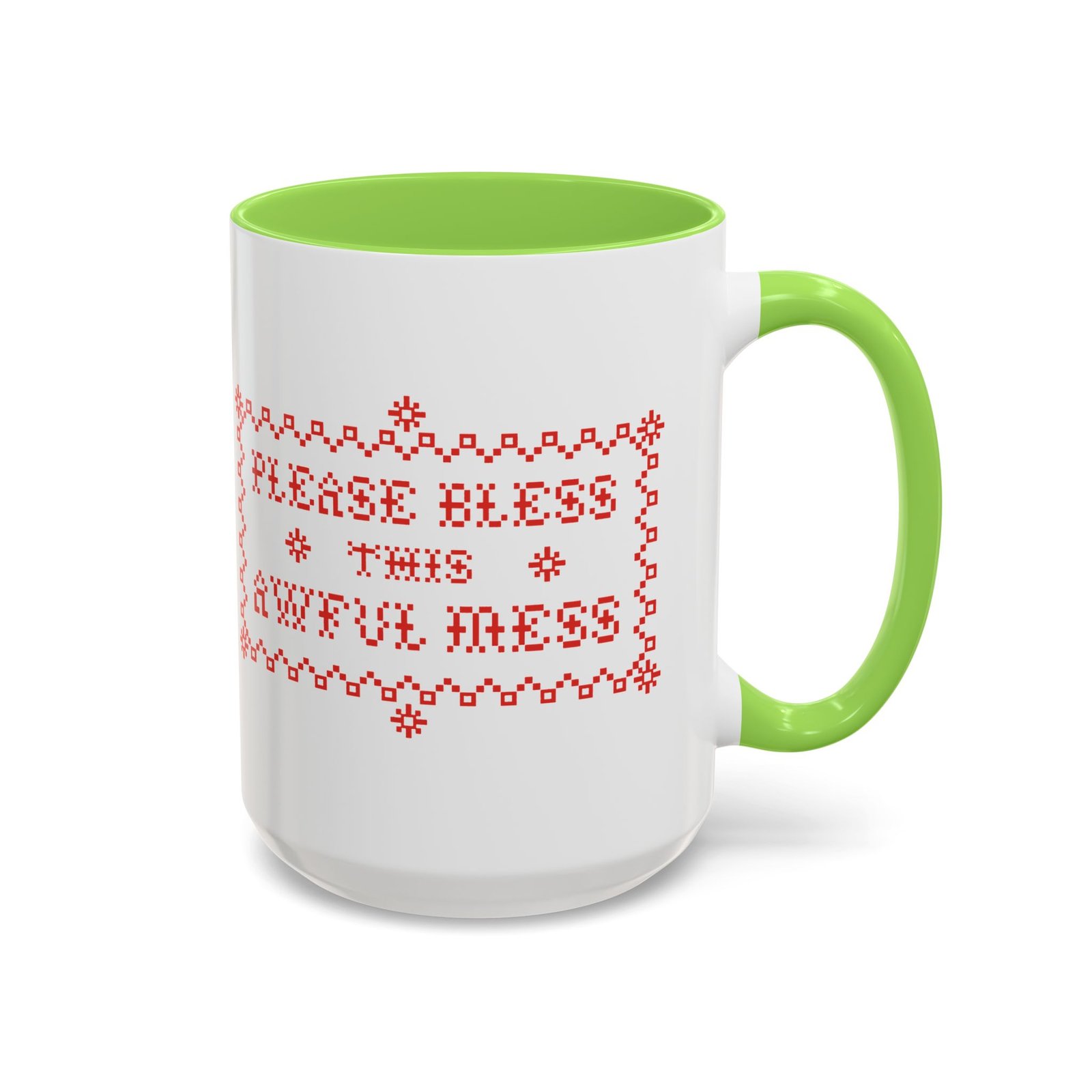 🧵☕ Please Bless This Awful Mess Accent Mug – Sip Through the Chaos - Image 35