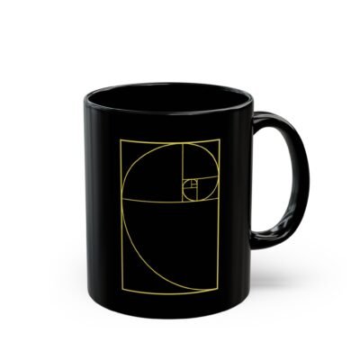 ☕ Golden Ratio Spiral Black Mug – Sip in Perfect Proportion