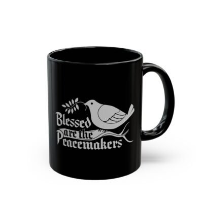 ☕ Blessed Are The Peacemakers Black Mug – Sip with a Spirit of Peace