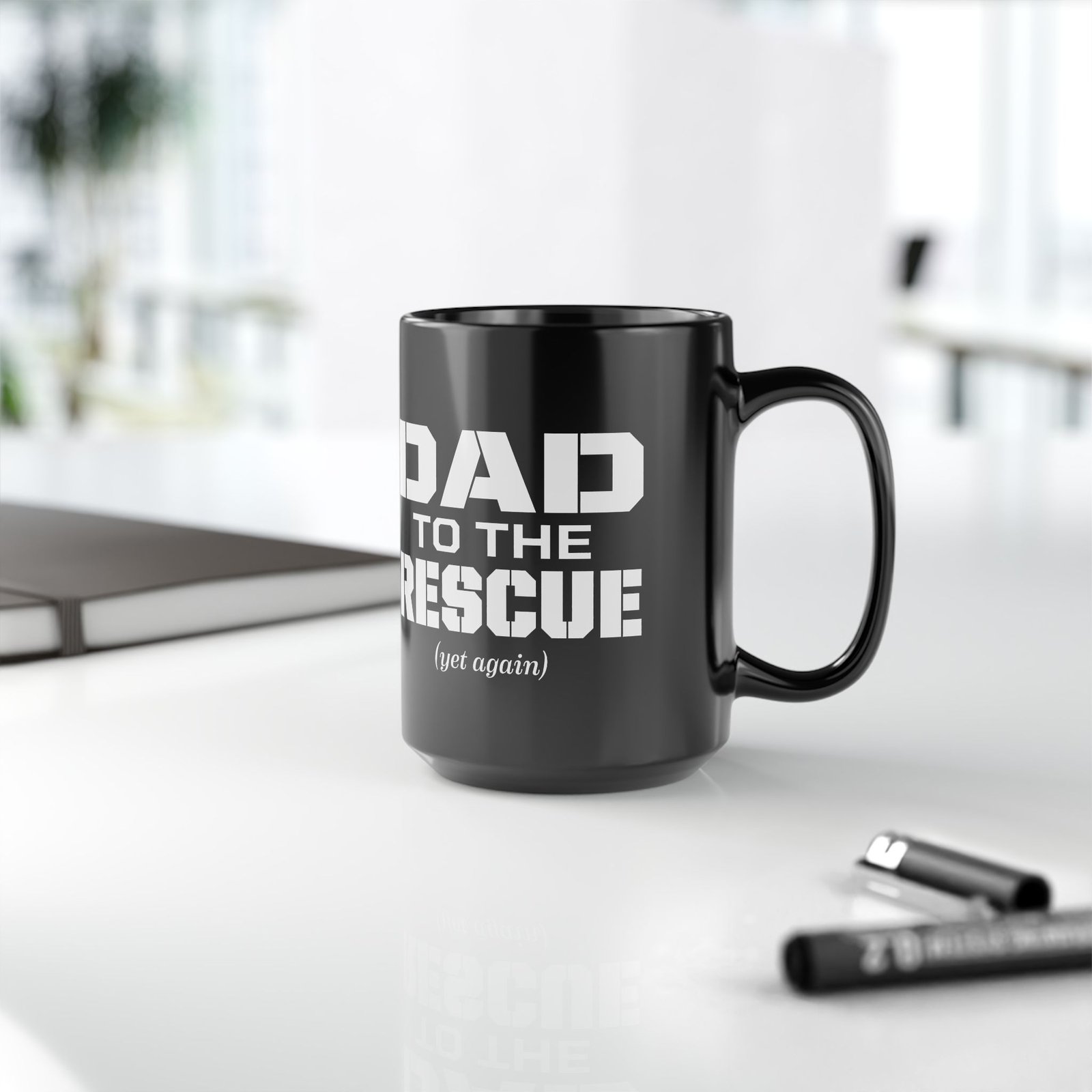 🛠️☕ Dad to the Rescue (Yet Again) Black Mug – Caffeine for the Everyday Hero - Image 9