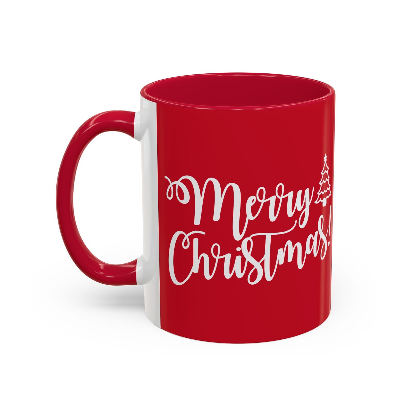 ☕ Merry Christmas Color Accent Mug – Sip the Season in Style