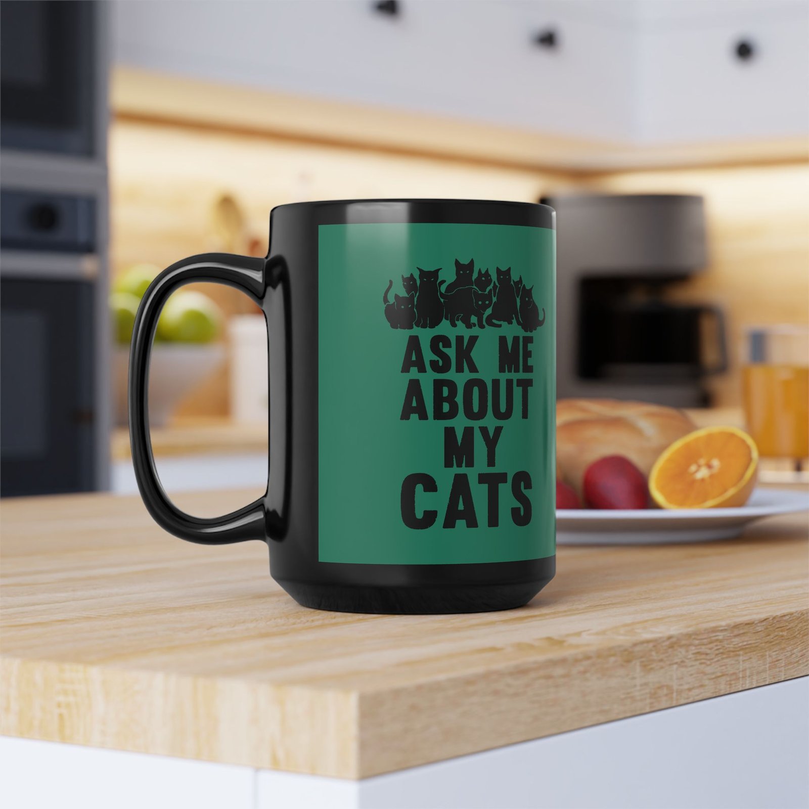 ☕ Ask Me About My Cats Black Mug – Fuel for Feline Conversations - Image 10