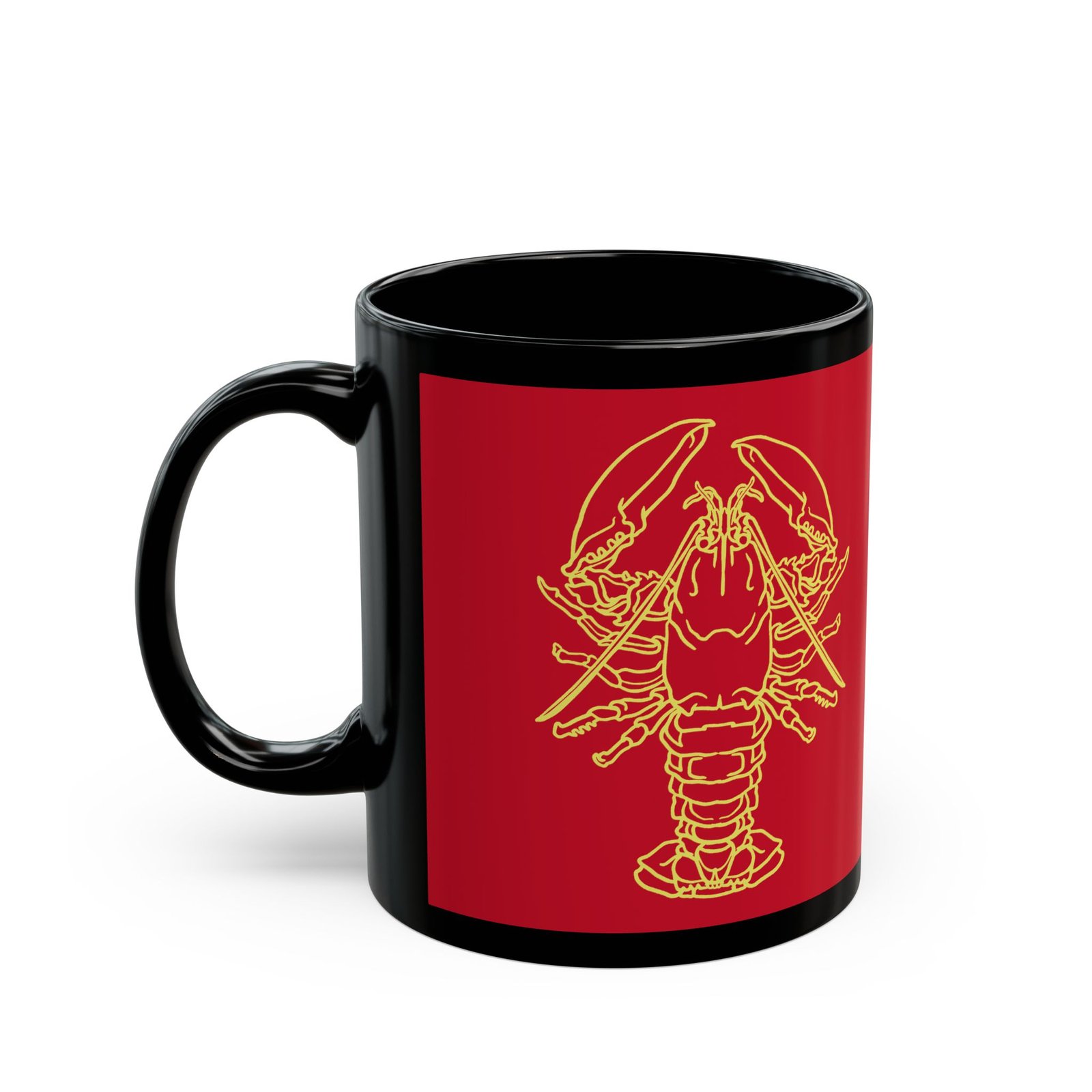 ☕ Outlined Lobster Black Mug – Sip with Coastal Cool - Image 2