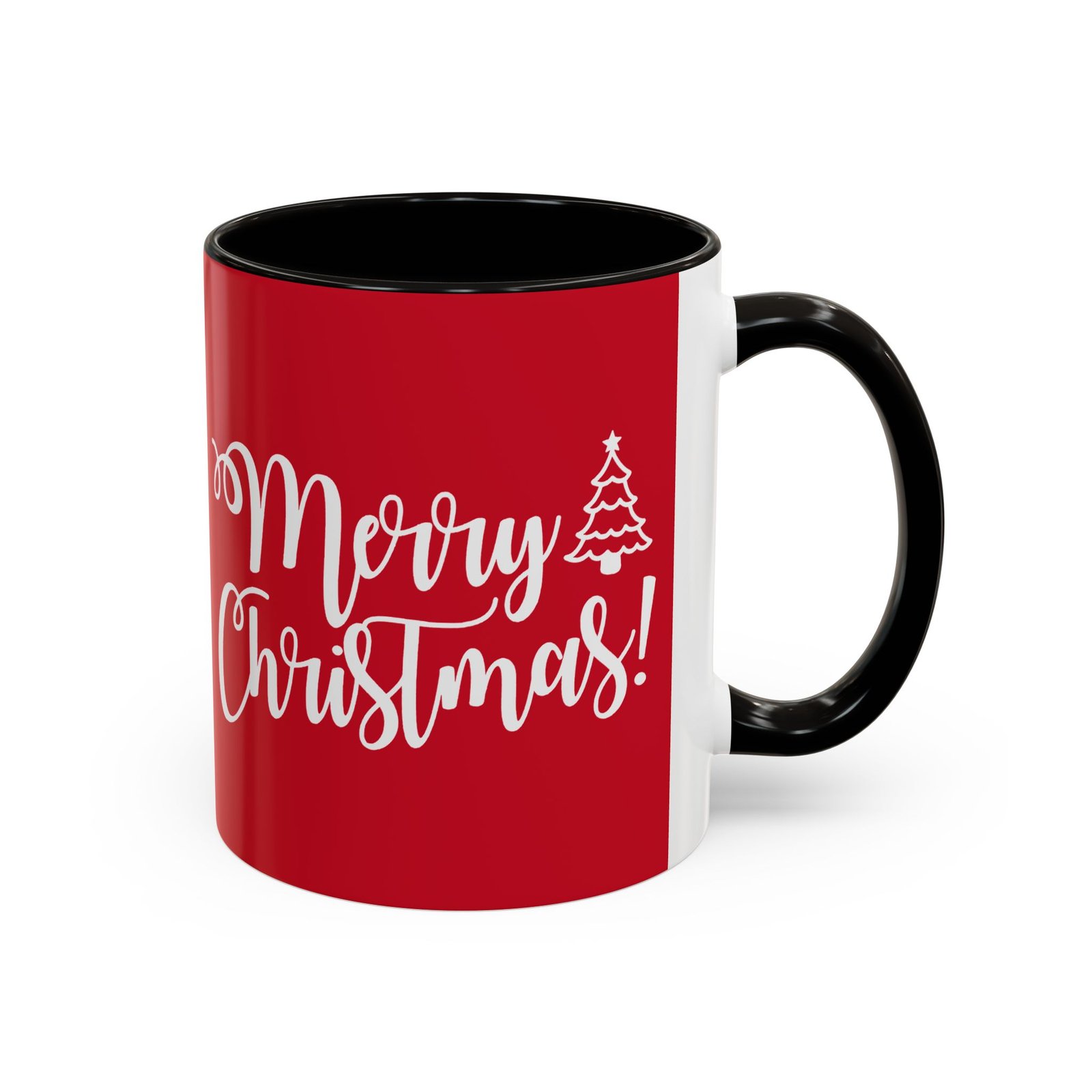 ☕ Merry Christmas Color Accent Mug – Sip the Season in Style - Image 3