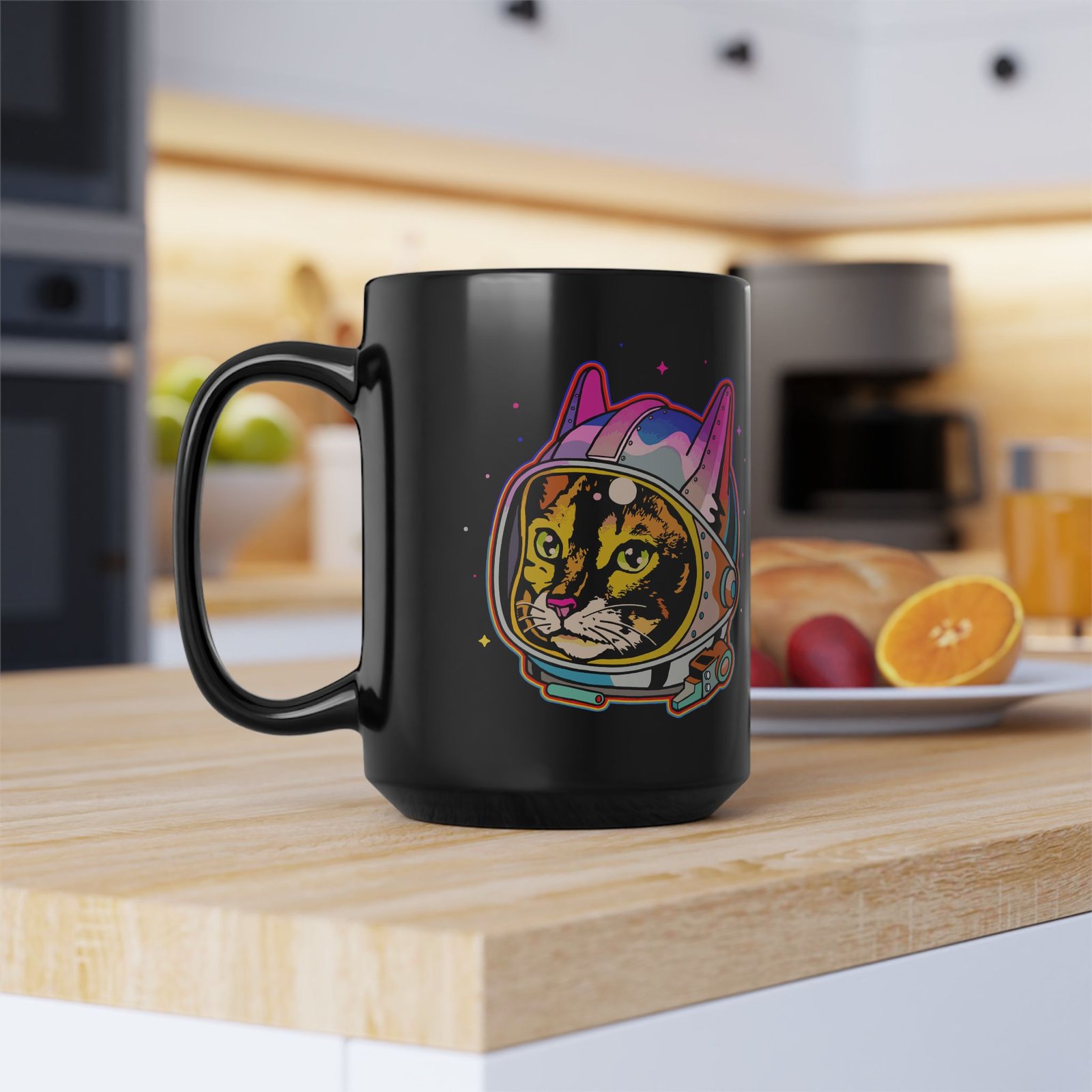 ☕🐱🚀 Space Cat Black Mug – Fuel for Cosmic Catventures - Image 11