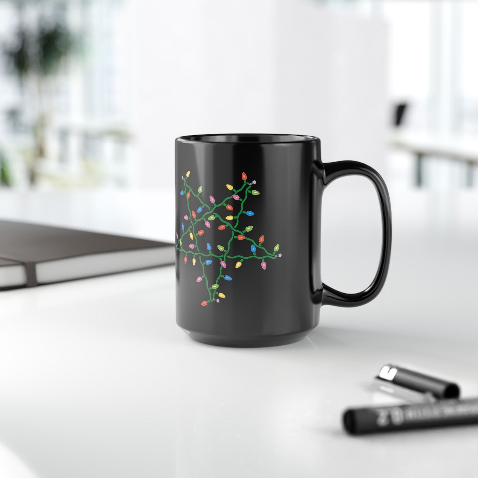 ☕ Holiday Pentagram Black Mug – Sip Your Cocoa with a Side of Chaos - Image 11