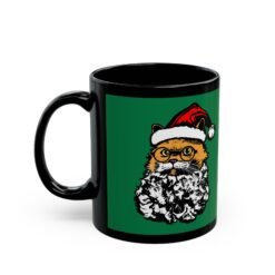 Alternative view of 🎅🐱 Santa Claws Black Mug – Meowy and Bright