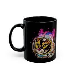 Alternative view of ☕🐱🚀 Space Cat Black Mug – Fuel for Cosmic Catventures