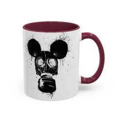 Alternative view of 🐭☣️ Gas Mask Mouse Accent Mug – Sip with a Side of Strange