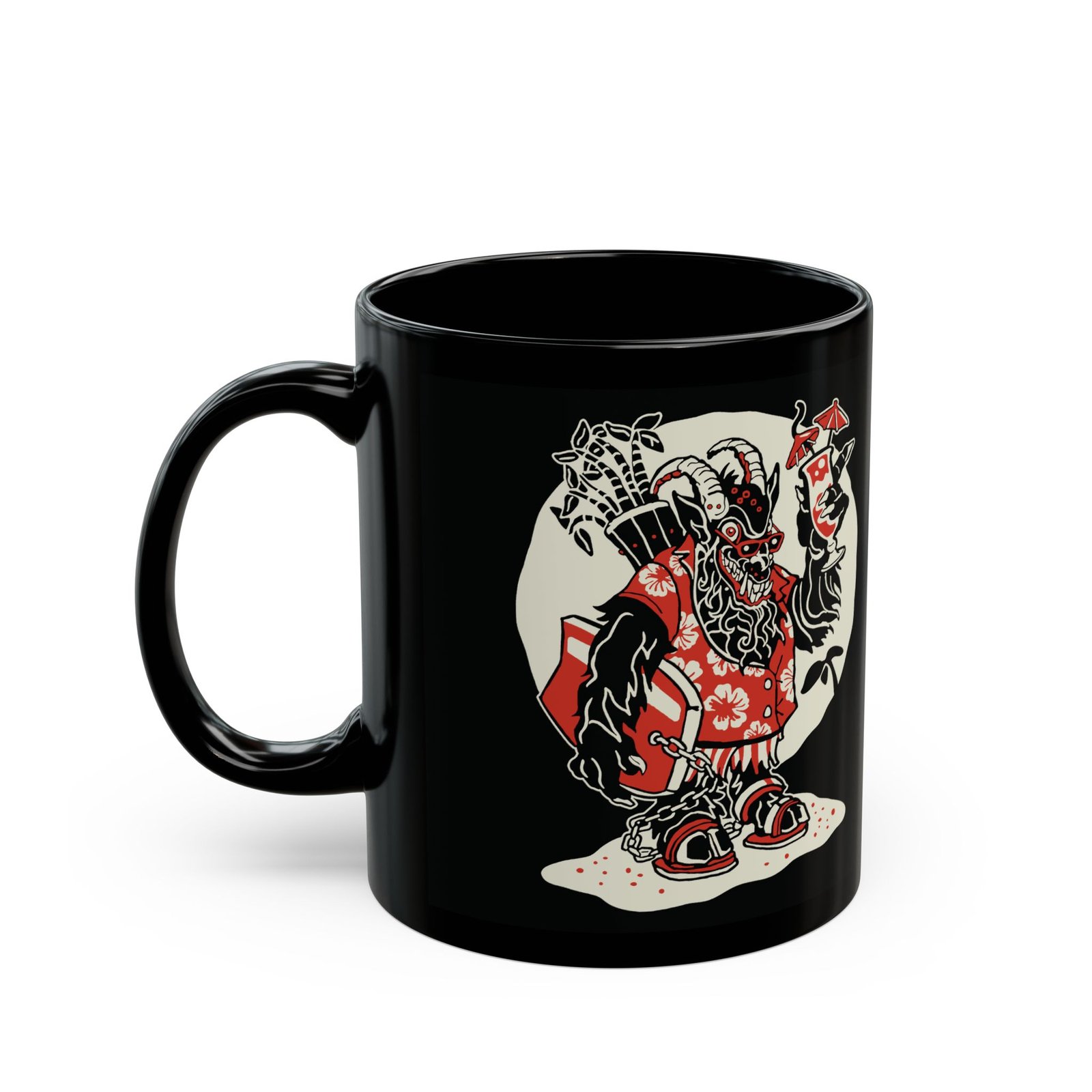🏖️ Krampus Island Black Mug – Naughty Never Looked So Chill - Image 2