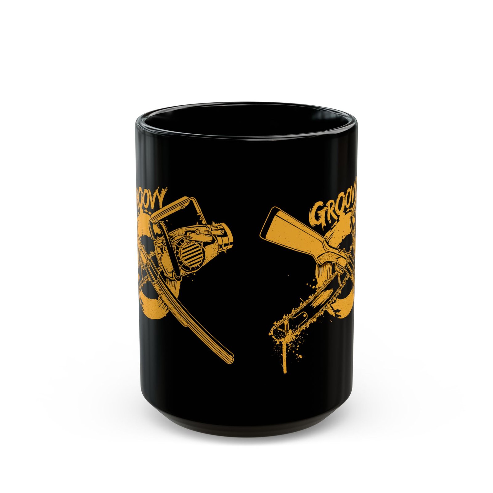 π«πͺ Groovy Black Mug β Hail to the Caffeine, Baby - Image 7