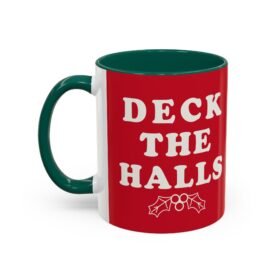 ☕ Deck the Halls Color Accent Mug – Sip Into the Season