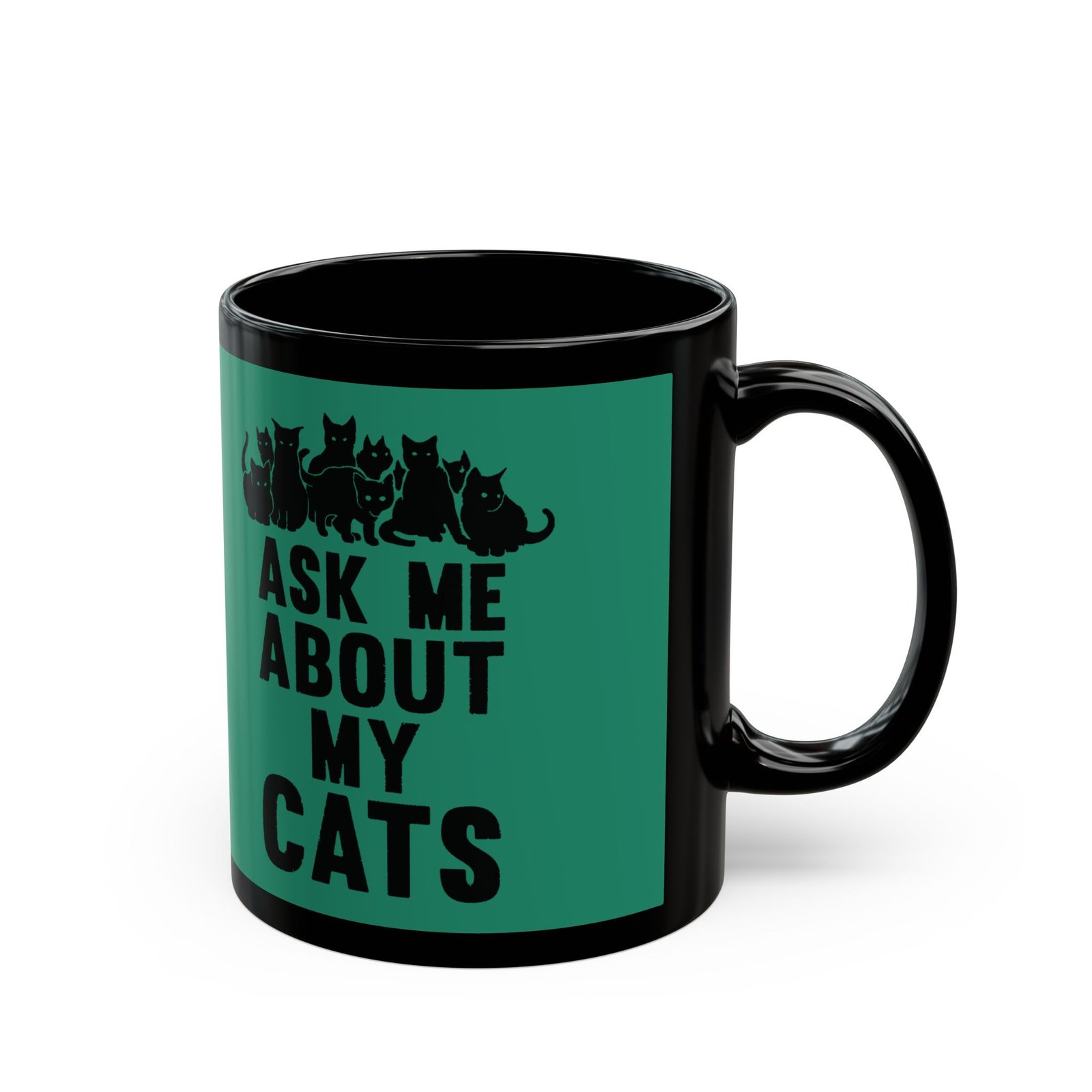 ☕ Ask Me About My Cats Black Mug – Fuel for Feline Conversations - Image 2