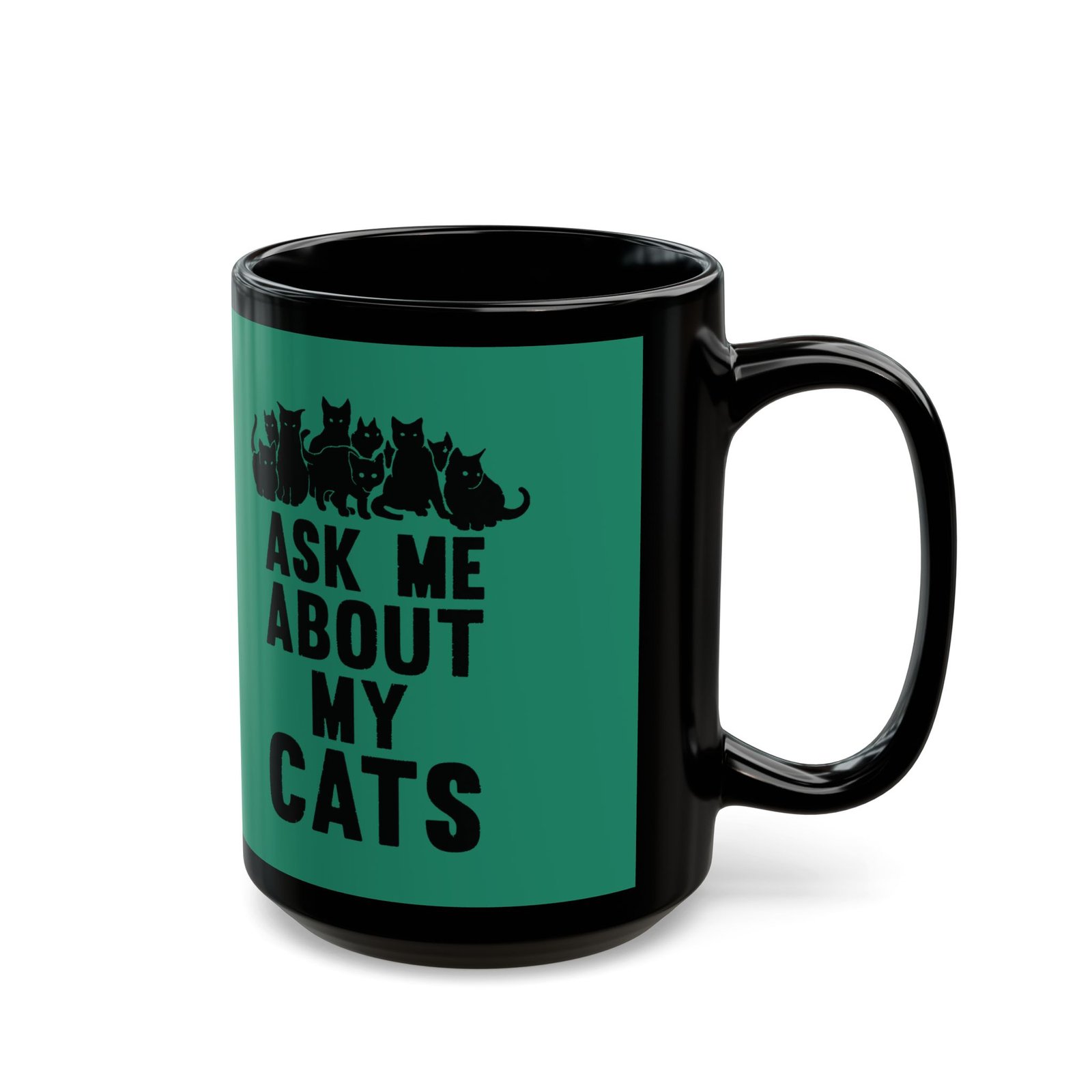 ☕ Ask Me About My Cats Black Mug – Fuel for Feline Conversations - Image 5