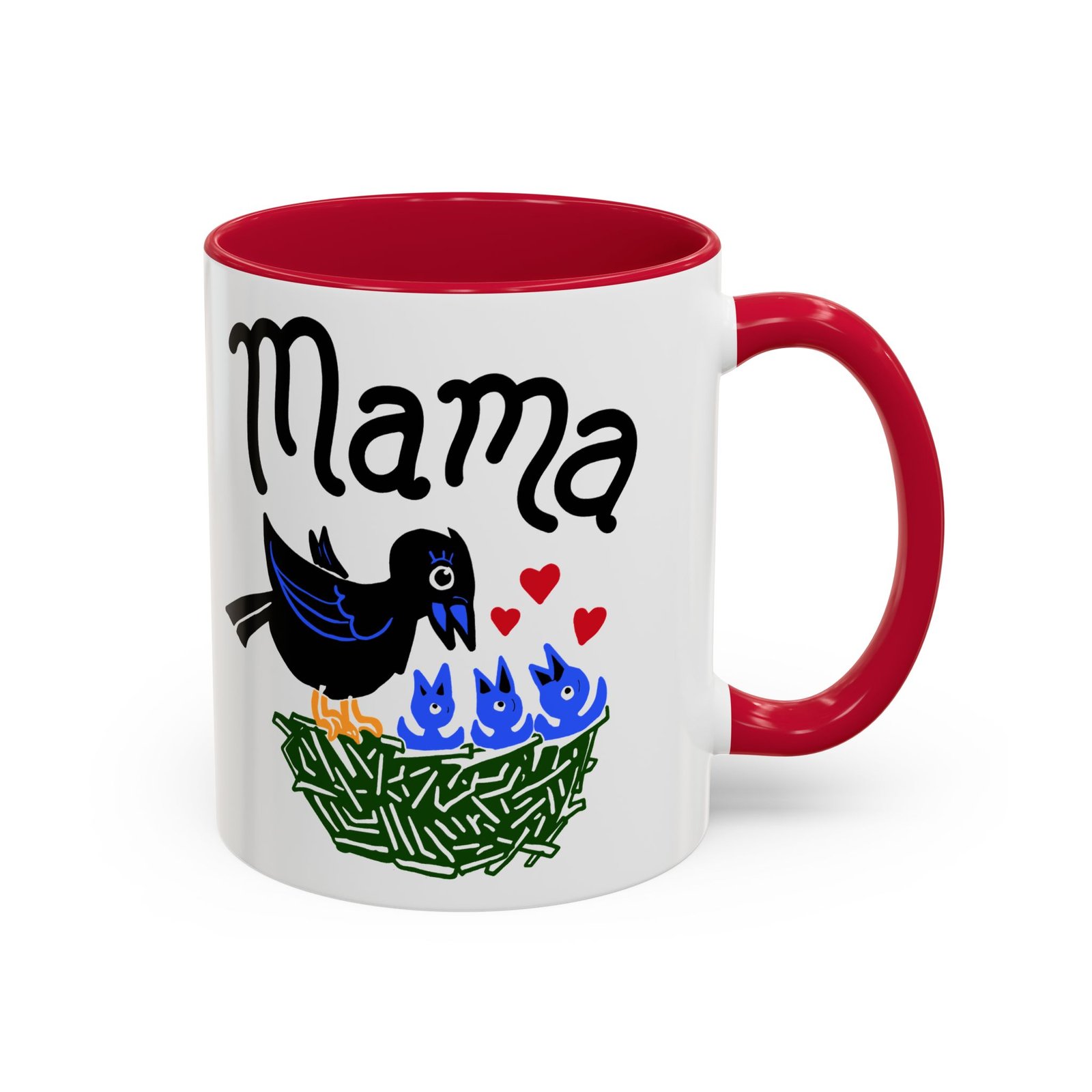 ☕ Mama Bird Color Accent Mug – Love From Above - Image 2