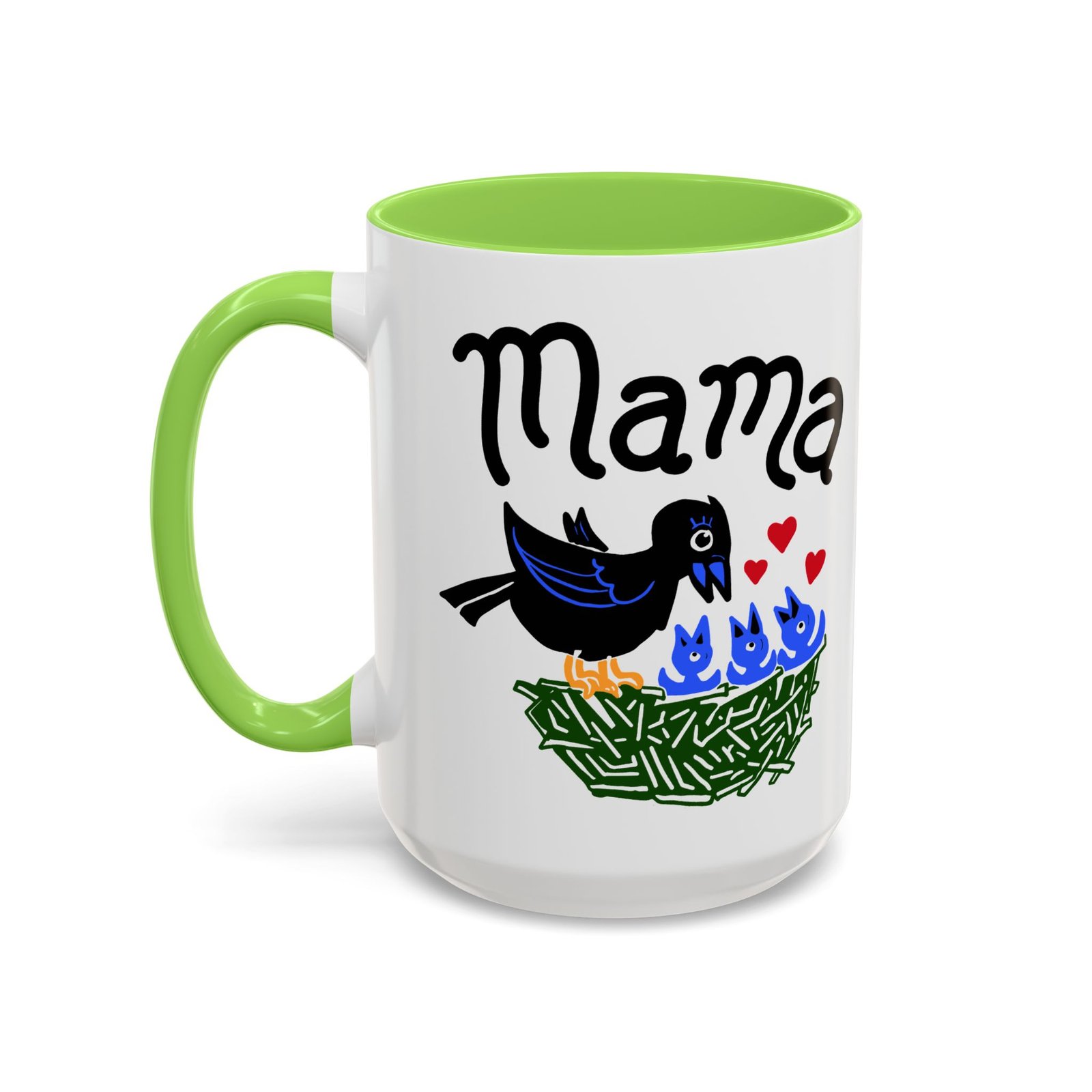 ☕ Mama Bird Color Accent Mug – Love From Above - Image 36