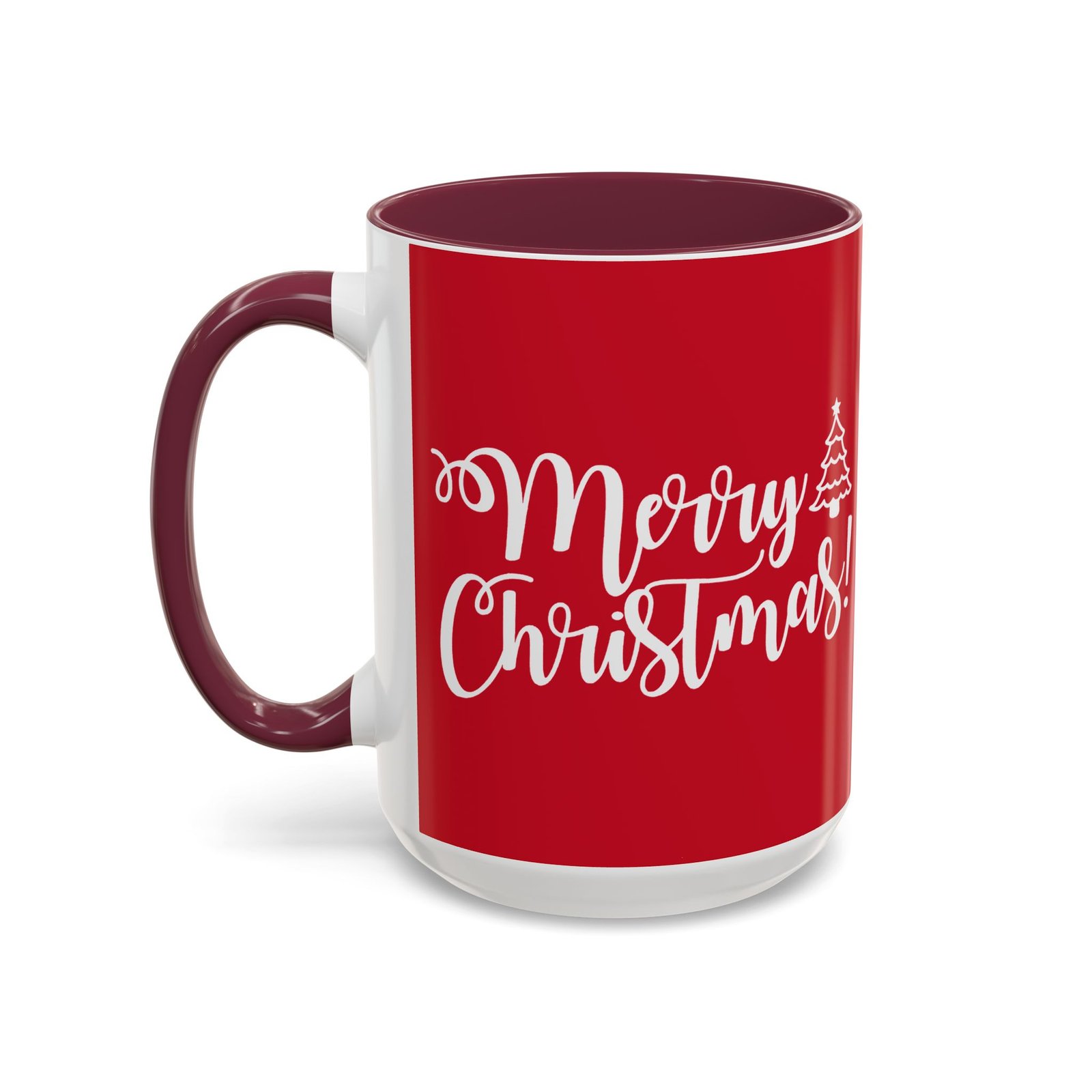 ☕ Merry Christmas Color Accent Mug – Sip the Season in Style - Image 14