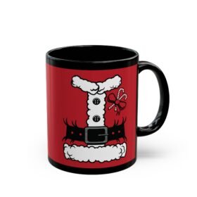 🎅☕ Santa’s Suit Black Mug – Sip Like the Big Guy