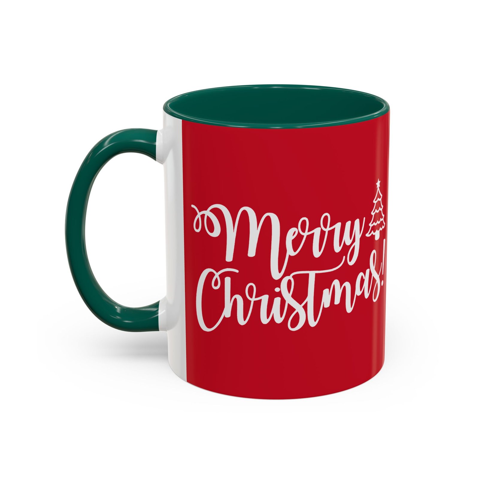 ☕ Merry Christmas Color Accent Mug – Sip the Season in Style - Image 6