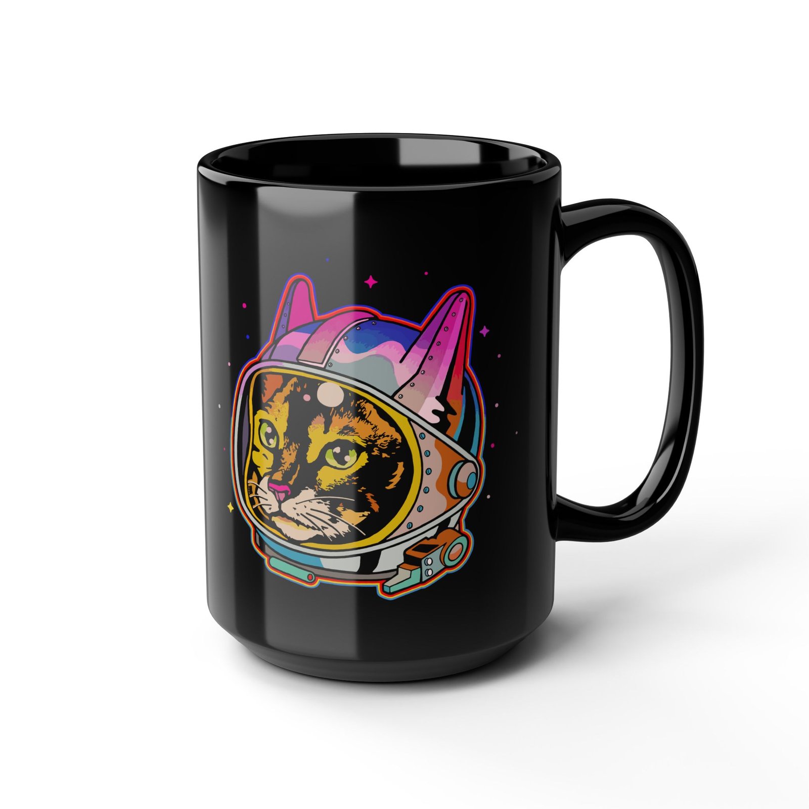 ☕🐱🚀 Space Cat Black Mug – Fuel for Cosmic Catventures - Image 10