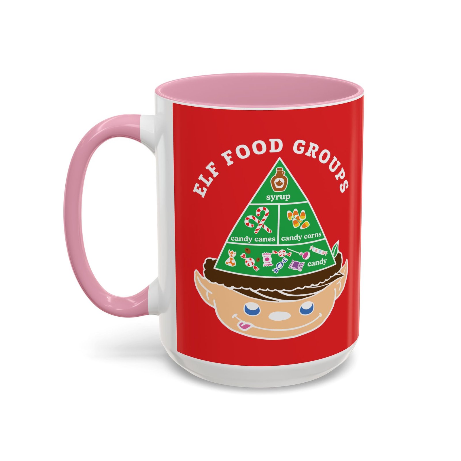 ☕🍬 Elf Food Groups Color Accent Mug – Sweet Sips from the North Pole - Image 42