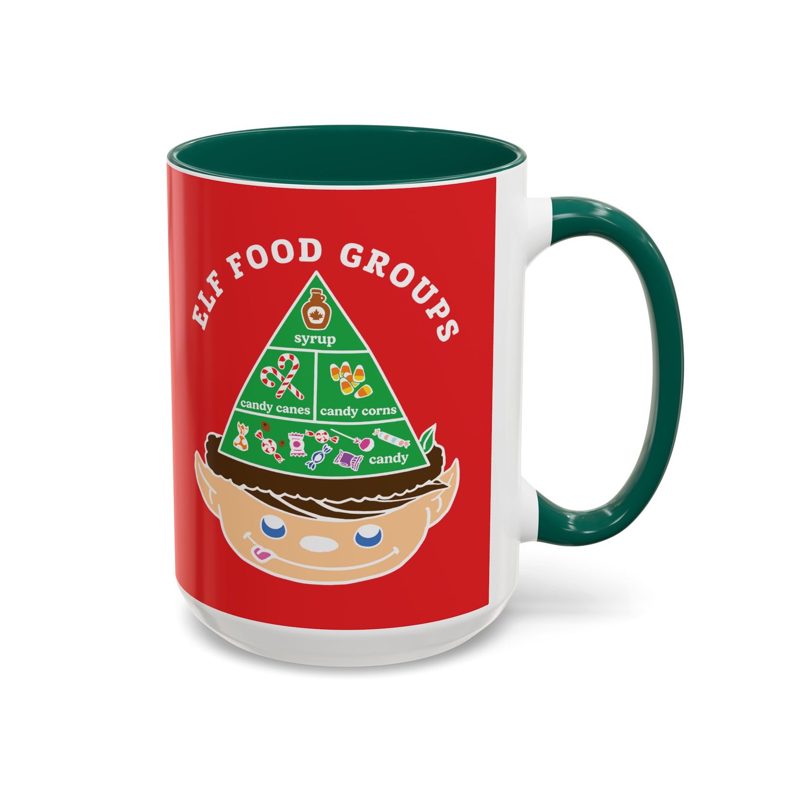 ☕🍬 Elf Food Groups Color Accent Mug – Sweet Sips from the North Pole - Image 31