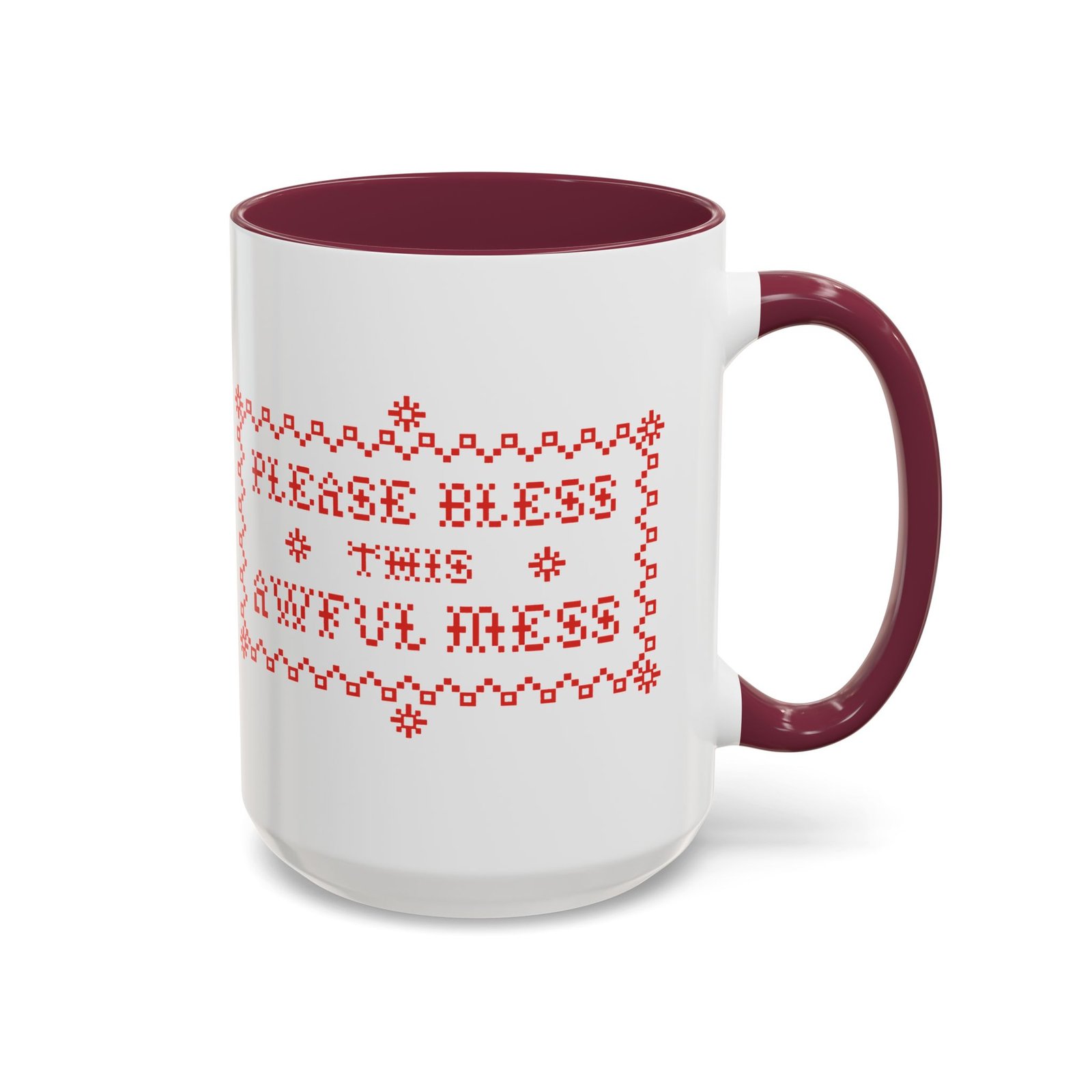 🧵☕ Please Bless This Awful Mess Accent Mug – Sip Through the Chaos - Image 37