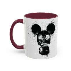 🐭☣️ Gas Mask Mouse Accent Mug – Sip with a Side of Strange