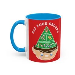 ☕🍬 Elf Food Groups Color Accent Mug – Sweet Sips from the North Pole