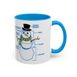 Alternative view of ☕ Snowman Anatomy Color Accent Mug – Sip with a Side of Snowman Science