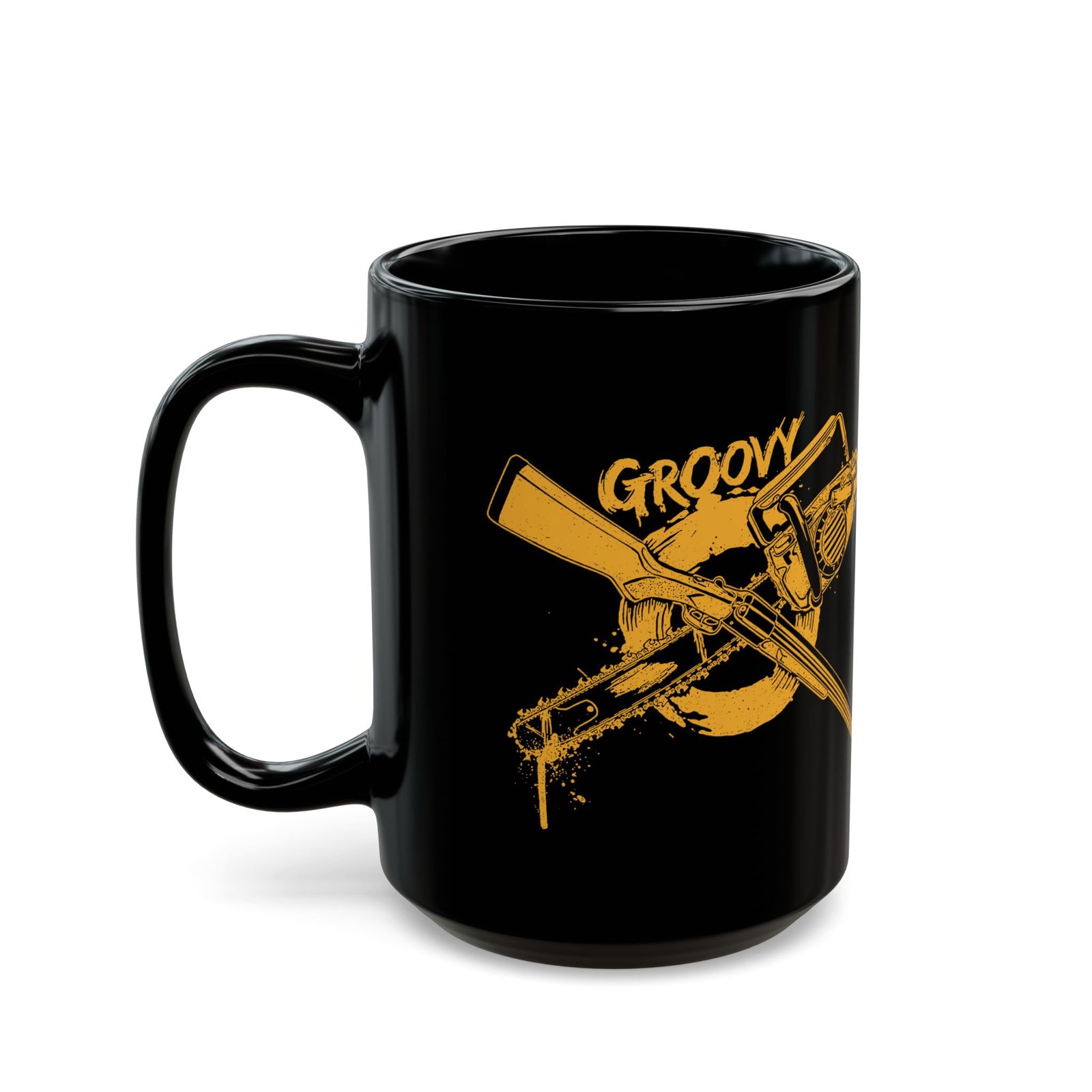 π«πͺ Groovy Black Mug β Hail to the Caffeine, Baby - Image 9
