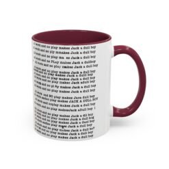 Alternative view of ☕ All Work and No Play Color Accent Mug – A Sip of Madness