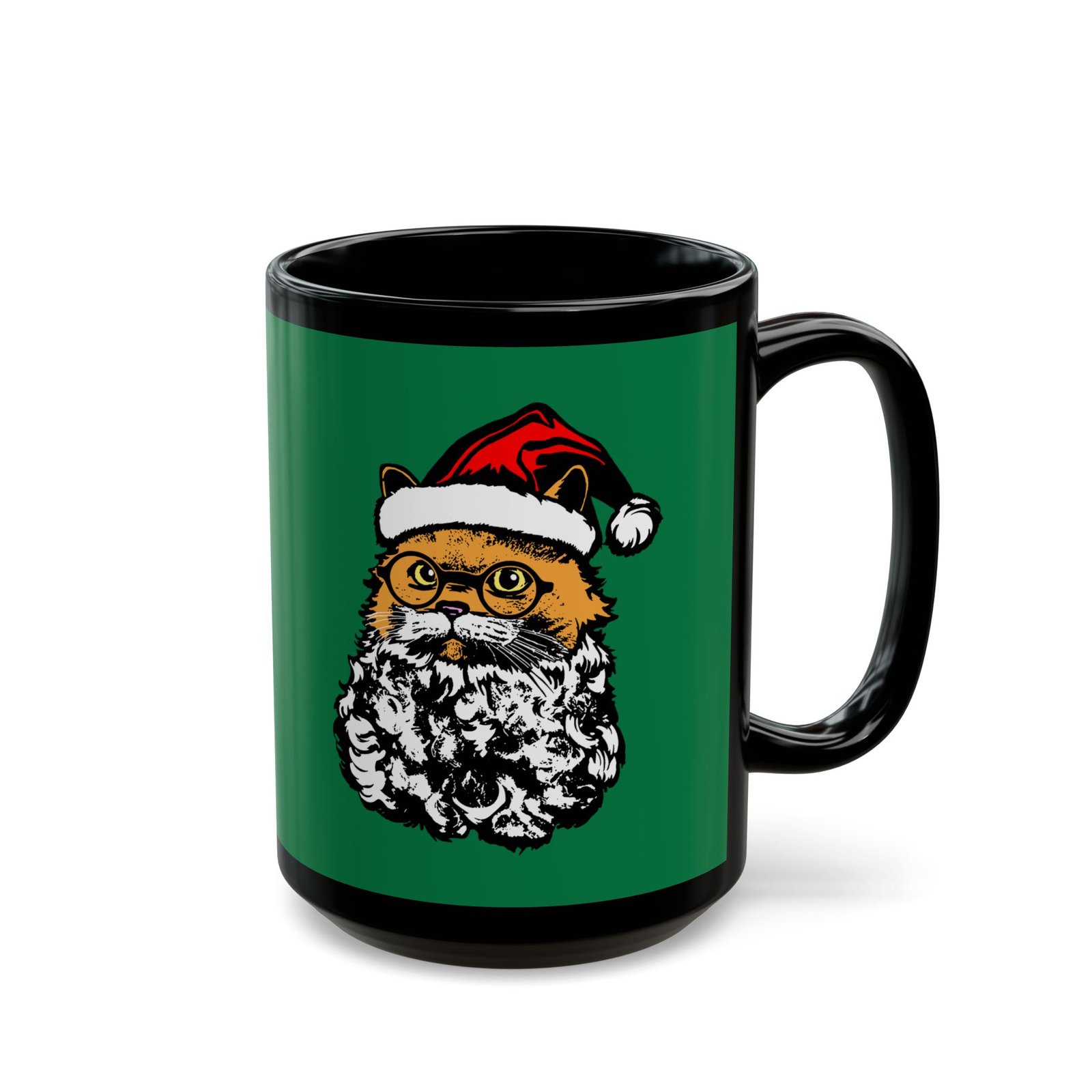 🎅🐱 Santa Claws Black Mug – Meowy and Bright - Image 9