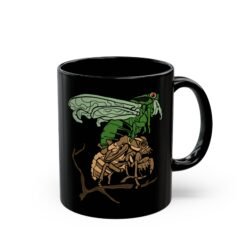 ☕ Molting Cicada Black Mug – Sip Through the Transformation