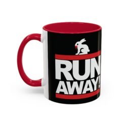 🐇 RUN AWAY Accent Color Mug – Monty Python Mayhem with Every Sip