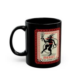 Alternative view of 👹☕ Merry Krampus Black Mug – Sip Scares, Not Cocoa
