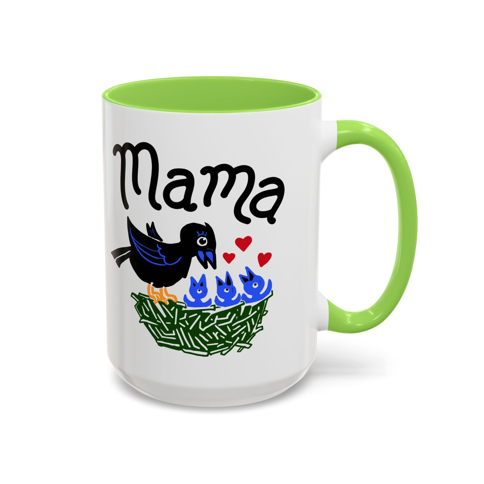 ☕ Mama Bird Color Accent Mug – Love From Above - Image 35