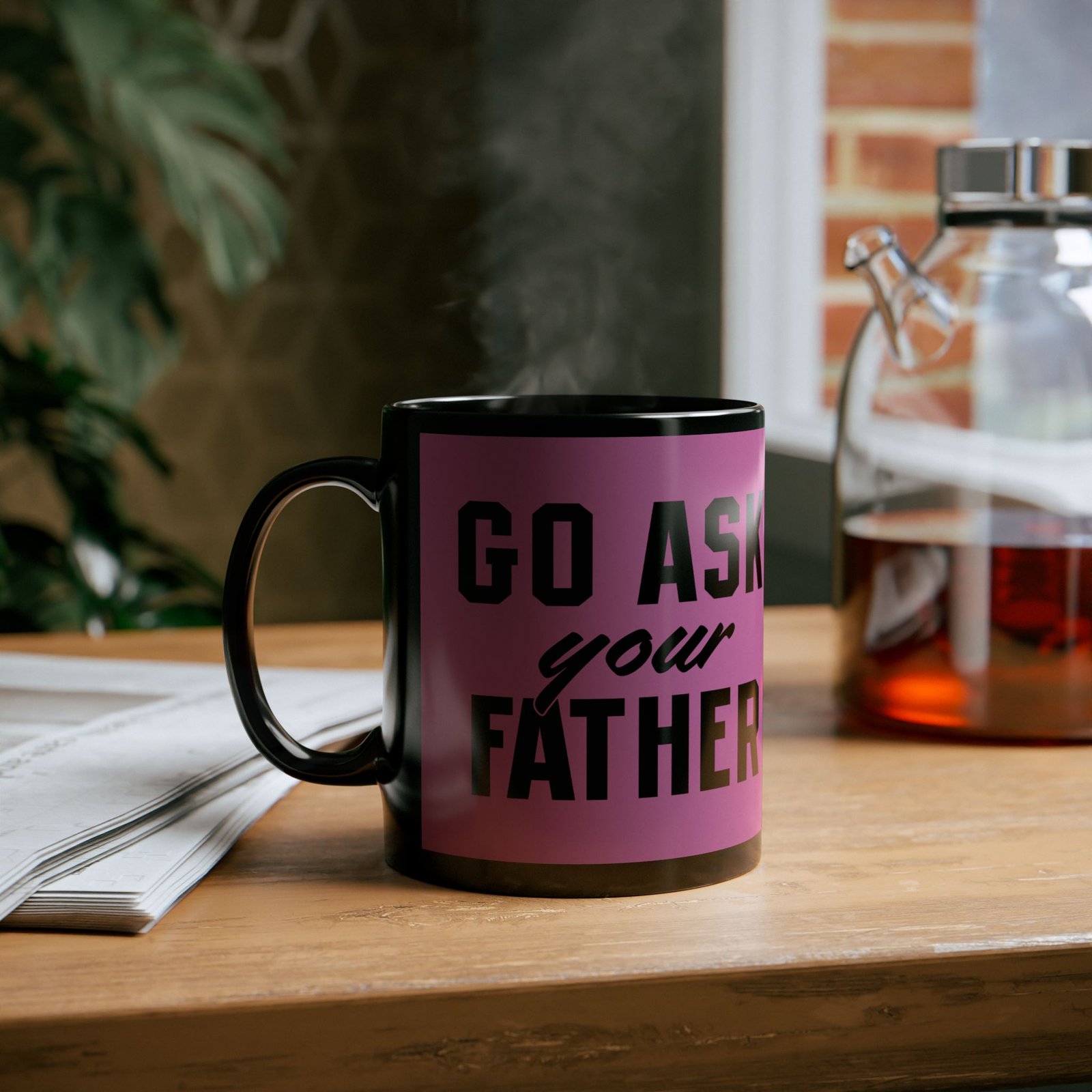 ☕ Go Ask Your Father Black Mug – Sip Silently, Redirect Loudly - Image 4
