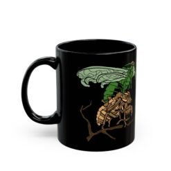Alternative view of ☕ Molting Cicada Black Mug – Sip Through the Transformation