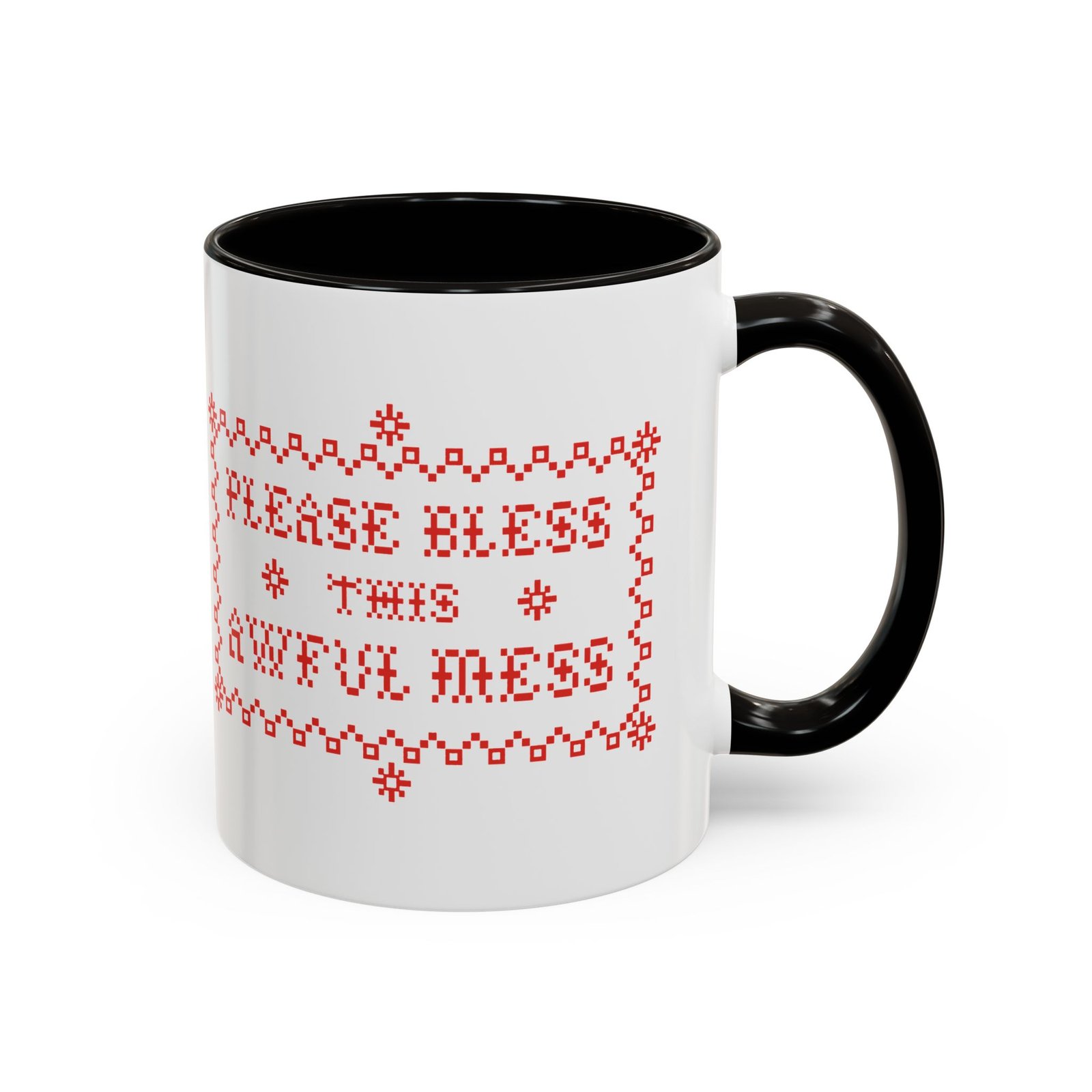 🧵☕ Please Bless This Awful Mess Accent Mug – Sip Through the Chaos - Image 3