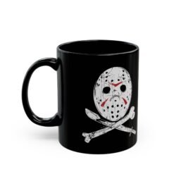 Alternative view of 🔪☕ Camp Slasher Black Mug – Brew with a Side of Terror