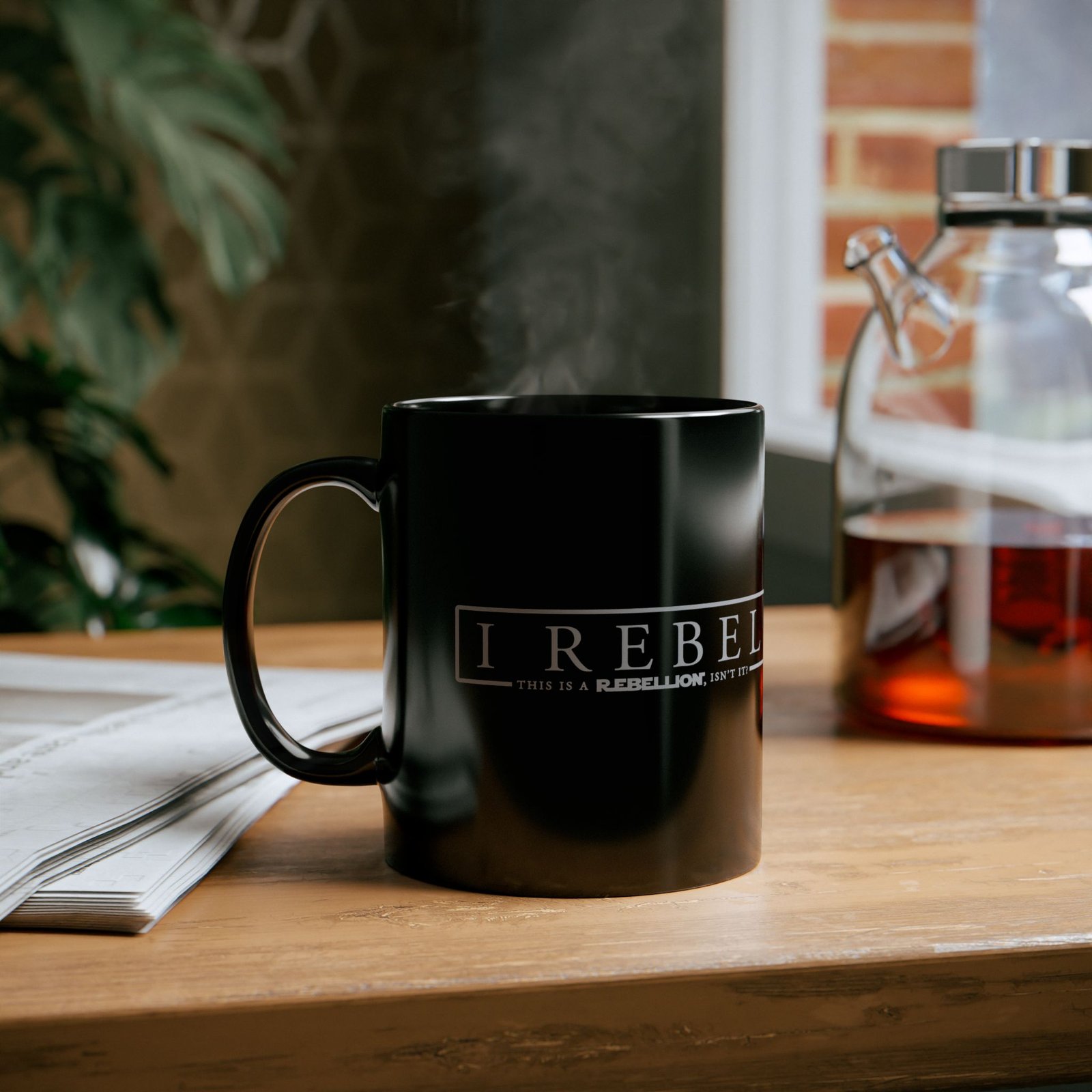 ββπ I Rebel Black Mug β This Is a Rebellion, Isnβt It? - Image 4
