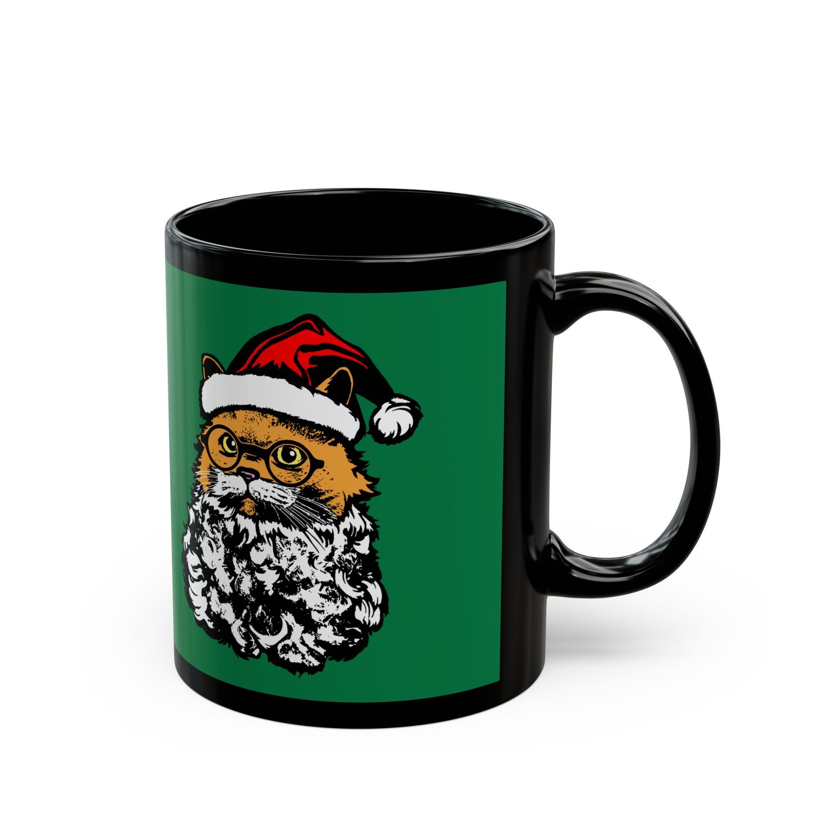 🎅🐱 Santa Claws Black Mug – Meowy and Bright - Image 3
