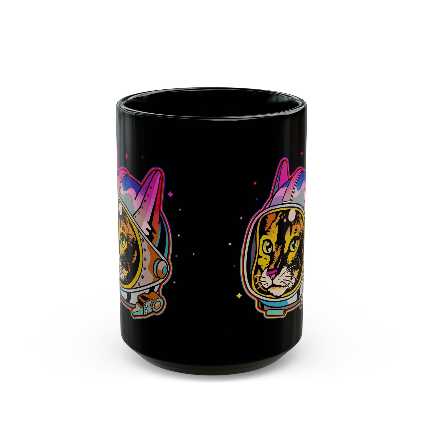 ☕🐱🚀 Space Cat Black Mug – Fuel for Cosmic Catventures - Image 5