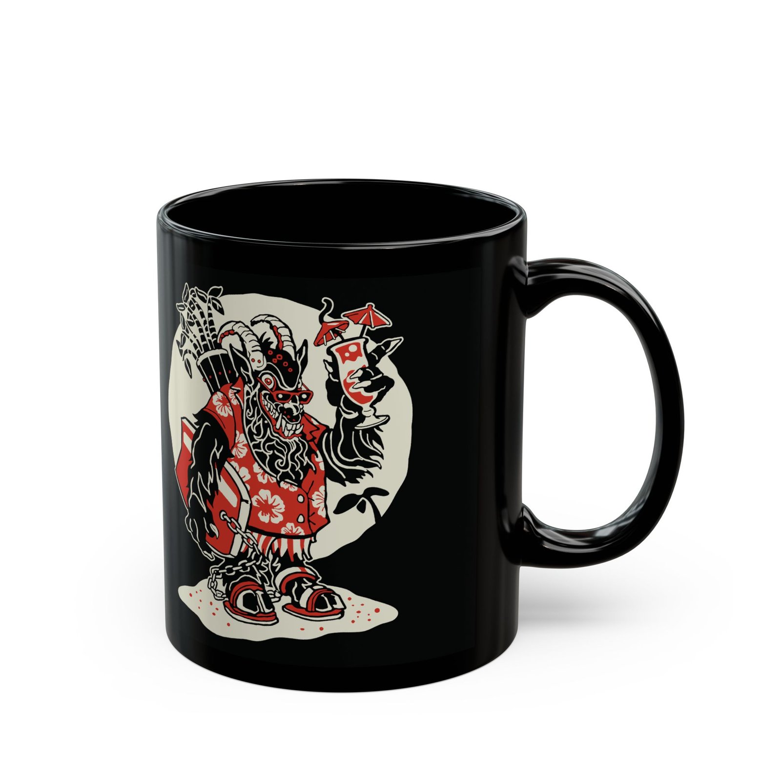 🏖️ Krampus Island Black Mug – Naughty Never Looked So Chill - Image 3