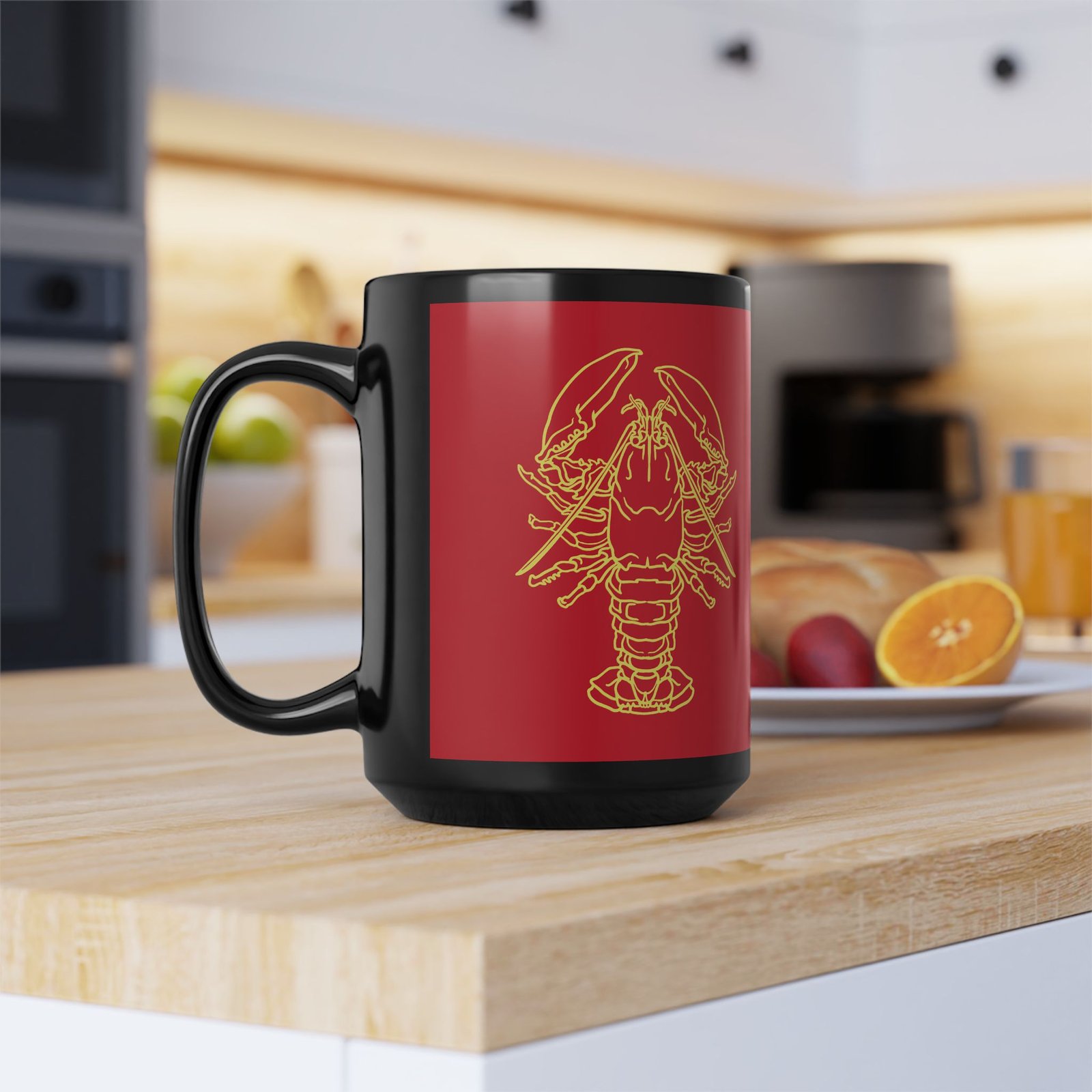 ☕ Outlined Lobster Black Mug – Sip with Coastal Cool - Image 9