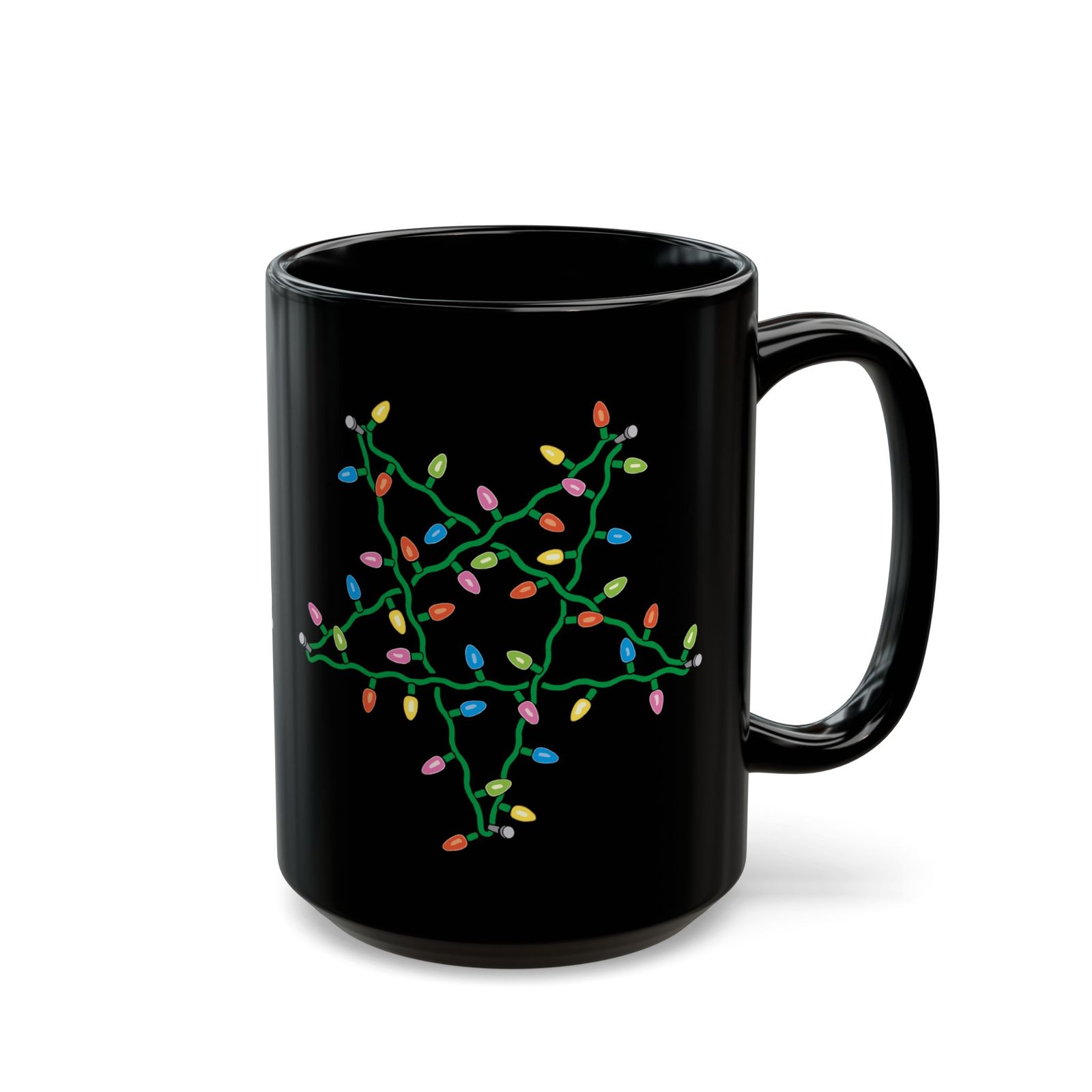 ☕ Holiday Pentagram Black Mug – Sip Your Cocoa with a Side of Chaos - Image 8