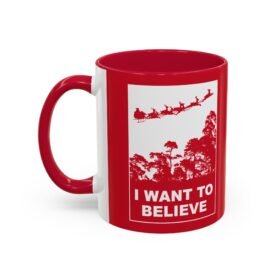 ☕🎅🛸 I Want to Believe (In Santa) Color Accent Mug – Mulder Meets Merry